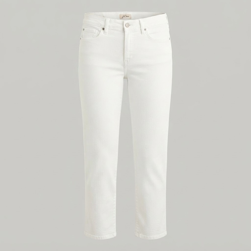 J. Jill Authentic Fit Slim Ankle Jeans Women Size 12 White Denim Pants Casual